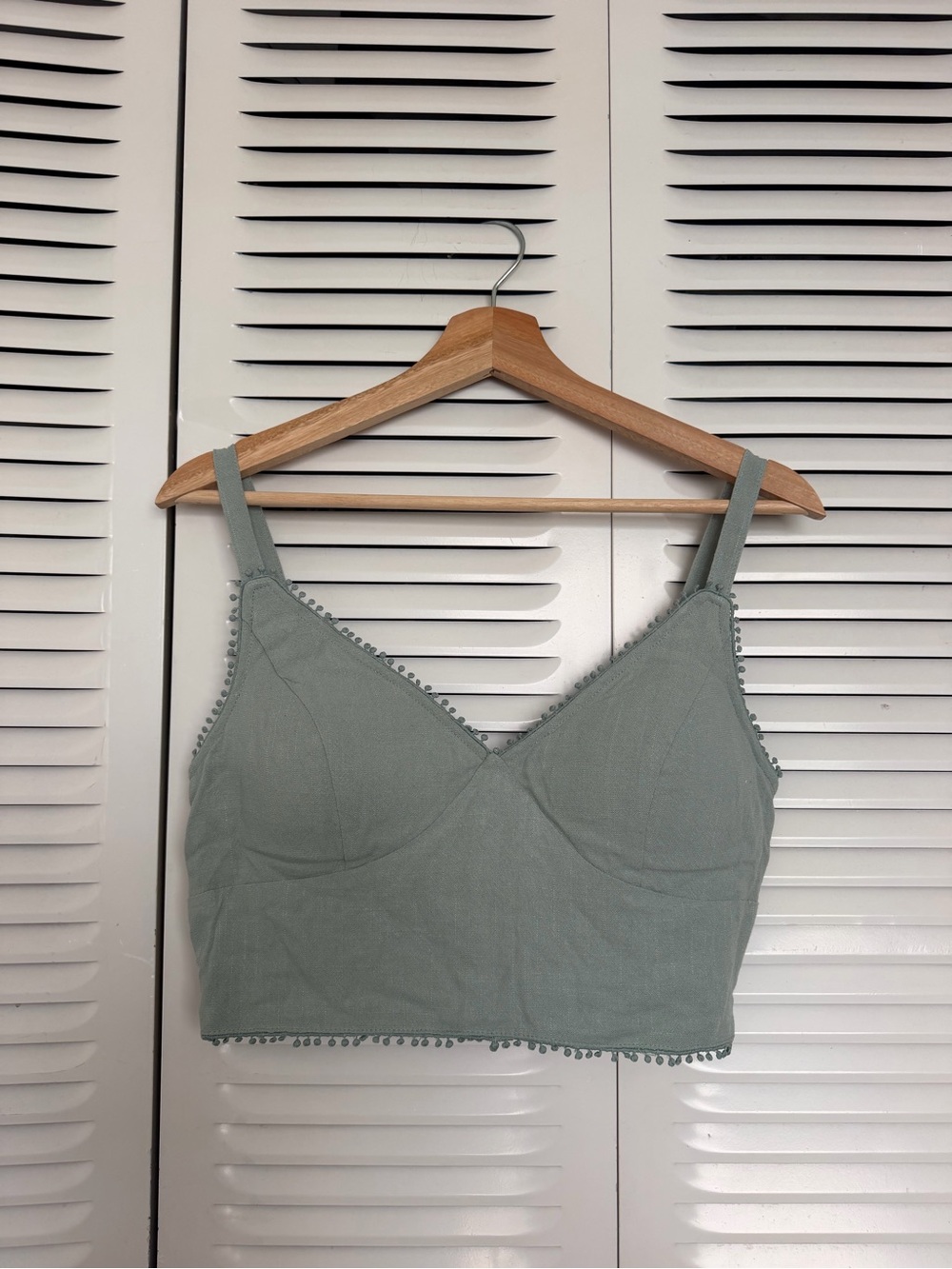Hustle n holla sage Green Smocked Crop Top